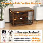 Dog Crate Furniture, Wooden Dog Crate 38in, Decorative Cage with End Table for Dog Indoor Kennel, High Anxiety Dog, Escape-Proof Locks for All Breeds