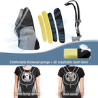 WOYYHO Pet Dog Carrier Backpack Small Dog Front Backpack Ventilated Dog Carrier Back Pack with Storage Pockets, Adjustable Straps & Safety Belt for Travel Hiking Outdoor (Size L: 10-14 lbs, Gray)