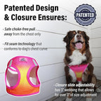 Doggie Design Dog Harness - No Choke Harness for Pets, Dog Vest, Mesh Polyester, Simple Step in and Go Design, Reflective Vest for Dogs - Raspberry Pink and Orange, 3XL