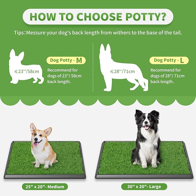 30"x20" Dog Grass Pad with Tray Large for Indoor Puppy PottyTraining with 3PCS Artificial Grass Mats, 1 Washable Pee Pad, Pet Loo Dog Litter Box for Balcony Apartment, 4-Layer System