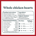 King Lou Pets - Whole Chicken Hearts for Dogs and Cats - Freeze Dried Cat Treats and Dog Treats - USA-Made Chicken Hearts - Taurine, Zinc, & Iron to Support Heart Health - Contains 50-60 Whole Hearts