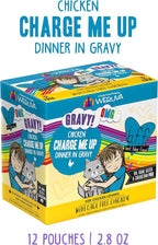 Weruva B.F.F. OMG - Best Feline Friend Oh My Gravy!, Chicken Charge Me Up with Chicken in Gravy, 2.8oz Pouch (Pack of 12)