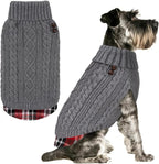 KYEESE Dog Sweater Soft Pullover Dog Sweaters for Small Dogs Male Warm Turtleneck Small Dogs Sweater with Gingham Patchwork Stretchy Knitwear Cat Clothes Comfy Pet Coat for Fall Winter Cold Weather