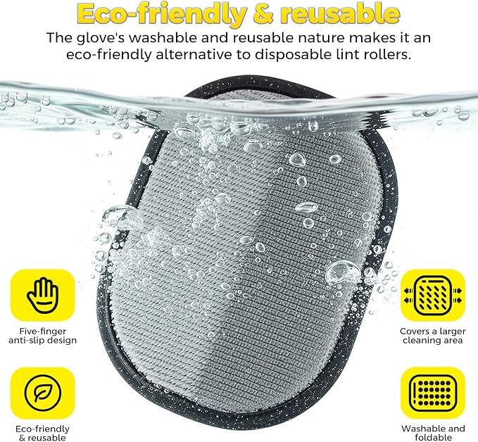 2PCS Upgraded Version Five-Finger Static pet Hair Removal Gloves, Suitable for Cats and Dogs, Reusable Hair Removal Tool, Suitable for Clothing, Sofas, Carpets, Hair Removal Gloves