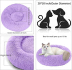 Dog Bed for Small Medium Large Dogs, 20 inch Calming Dogs Bed, Washable-Round Cozy Soft Pet Bed for Puppy and Kitten with Slip-Resistant Bottom