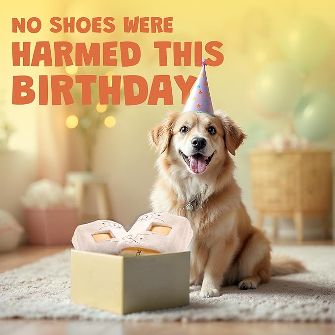 Barkingstock Shoe Dog Toy with Squeaker and Crinkle - Funny Cute Parody Pets Toys - Toys for Small, Medium and Large Pets - Puppy Birthday Gifts - Funny Pet Toys