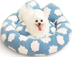 Waterproof Dog Beds for Medium Dogs, Removable and Washable Dog Bed, Cozy Soft Round Dog Bed with Waterproof Liner, Cute Donut Dog Bed for Indoor Cats ＆ Small Medium Dogs