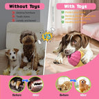 Interactive Dog Toys, Frozen Treat Dispensing for Aggressive Chewers, Indestructible Nylon Chew Toy, Slow Puzzle Feeder for Healthy Eating, for Small Medium Large Breed to Keep Them Busy, Pink