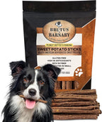 BRUTUS & BARNABY USA Sweet Potato Dog Treats - Grain Free, Peanut Butter Crunchy Sticks are Great Tasting, Promotes Positive Dog Gut Health with Natural Anti-Diarrhea Properties,(2lb Bag)