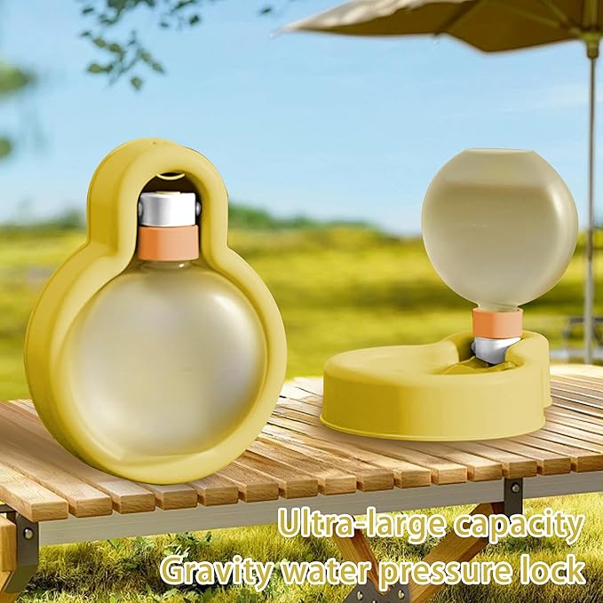 Portable Pet Travel Water Bottle with Collapsible Drinking Bowl, Leak-Proof & Lightweight Dispenser for Dogs & Cats, Ideal for Walking, Hiking & Outdoor Adventures