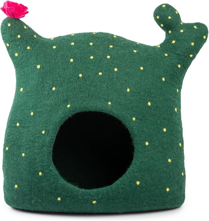 Luxurious Eco-Friendly Merino Wool Cat Cave Bed Sloth - Foldable Hideaway Pod for Indoor Cats - Premium Felt Kitten Beds - Covered Cat House for Ultimate Cozy Comfort by Woolygon