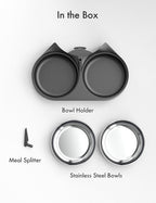 PETLIBRO Pet Food Splitter with Stainless Steel Bowls, Automatic Cat Feeder Bowls for Two Cats or Dogs, Suitable for PETLIBRO Automatic Cat Feeder PLAF005, PLAF006, PLAF103, PLAF203