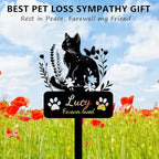 Custom Cat Memorial Grave Marker Stake Personalized Cat Memorial Garden Stake Pet Loss Sympathy Gift Outdoor Memorial Engraved Sign Cat Headstones Metal Sign Pet Plaque Yard Stake