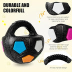 Dog Toy Ball with Handle, Toss and Fetch Play, Interactive Ball for Dogs Playing, Squeaky Floating (Black)