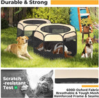 2-in-1 Pop Up Cat Playpen, Detachable into 2 Separate Pens, Assembly-Free Portable Puppy House Collapsible Dog Crates Pet Pen Tent Kennel Kitten Enclosure Cage Indoor Outdoor Foldable(M)