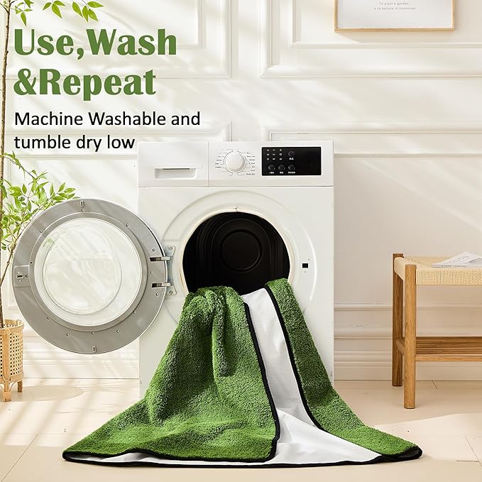 Qeils Reusable Dog Pee Pads, 4 Pack Super Absorbent & Leakproof Washable Puppy Pads with Soft Green Top Layer, for Potty Training, Crates, Couch, Car Seats & Pet Beds, 24"x 36"