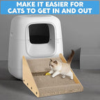 ROYALAY Litter Box Ramp for Elder Cats & Kitten,Corrugated Paper Cat Scratcher Post, Cat Scratching Board with a Ball for Control Cat Litter Suitable for the Second Generation Automatic Cat Litter Box