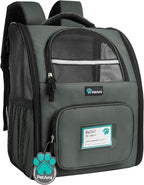 PetAmi Dog Backpack Carrier for Small Large Cat, Pet, Puppy, Ventilated Pet Hiking Backpack Travel Bag, Airline Approved Cat Backpack Carrier, Camping Biking Dog Bag Up to 18lbs Pet, Dark Grey