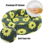 Calming Dog Bed, Dog Beds Fits up to 15 lbs Pets, Fluffy Donut Dog & Cat Bed Washable, Round Anti Anxiety Dog Bed, Small Dog Bed with Non-Slip Bottom (Yellow, 20" x 20")
