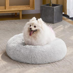 MIXJOY Comfortable Donut Cuddler Round Dog Bed Ultra Soft Washable Dog and Cat Cushion Bed (23'', Grey)
