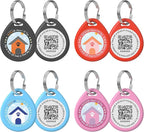 4 Pack Personalized Cat Tags,QR Code Pet ID Tags with Online Profile systerm,Editable Any Names and Phone numbles,Black&Red&Blue&Pink,S