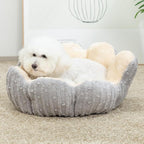 Hollypet Cozy Cat Beds for Indoor Cats - Cute Cactus Pet Bed, Fluffy Puppy Bed, Non-Slip Extra Small Dog Bed, Gray