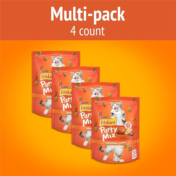Purina Friskies Cat Treats, Party Mix Original Crunch - 30 oz. Pouch