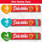 Delectables Squeeze Up Variety Pack, Creamy Squeezable Puree, Lickable Wet Cat Treats, Grain Free, No Added Fillers, No by-Products, No Added Preservatives, 0.5 Ounces Tube, 20 Tubes Total
