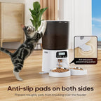Automatic Cat Feeder,6L Timed Cat Dry Food Dispenser,Pet Feeder up to 6 Meals per Day,10S Voice Record,Flexible Schedule Timer,Auto Pet Feeder for Cats and Small Dogs (White, 6L)