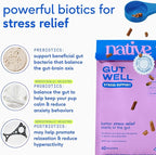 GutWell Stress Support - Dog Anxiety Relief & Calming Treats - Tasty Food Topper for Dog Stress and Anxiety Relief - Support Gut-Brain Axis with Triple-biotic Blend & Magnesium - 60 Scoops