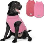 cyeollo 2 Pack Fleece Dog Sweater Vest Dog Sweatshirt Reflective Lightweight Pet Clothes for Medium Large Dogs Girl Pet Apparel Pink, Fuschia, XXL