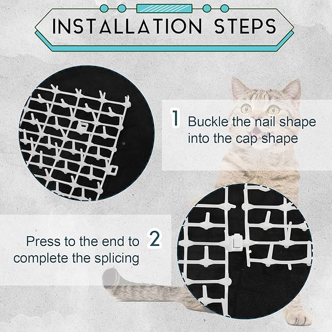 Zopeal 6.5ft Cat Repellent Mat with 8 Ground Stakes 8 Zip Ties, Spikes Deterrent Mat Keep Dog Off Couch for Indoor Outdoor Keep Pet Off Yard Garden, 79 x 12 Inch/1 Roll