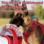 rabbitgoo Tactical Dog Harness for Small Dogs, No Pull Military Service Vest with Handle & Molle, Easy Control for Training Walking, Adjustable Reflective Straps, Red, S