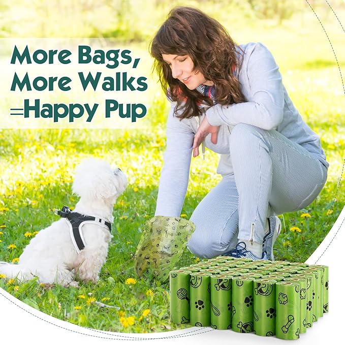 1080 Dog Poop Bags Bulk Value Pack, Strong Leak-Proof Doggie Bags for Poop, Dog Waste Bag Refill Rolls for Dogs(Scented)