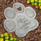 GiftsForYouNow Engraved Lifetime of Love Paw Print Stone, Personalized Pet Memorial Garden Stone for Dogs, Small, 7"