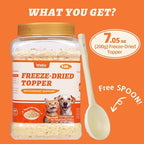 Wellix Dog & Cat Food Topper - Salmon Roe Treats Freeze Dried Egg Yolk & Chicken Flavor Low Calorie - Antioxidant and Skin & Coat Support - Healthy Cat Treats for Indoor Cats