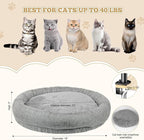 Cat Desk Bed, Desk Cat Nest Bed Round Cat Beds for Desk Indoor Cats up to 40 lbs, Comfortable Soft Pet Bed for Kitten, Cat Hammock for Desk 360° Rotation & Adjustable Height(Grey)