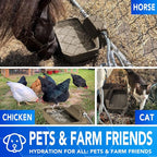 Automatic Dog Water Bowl Dispenser 1 Gallon - Outdoor Pet Water Bowl Feeder for Dogs, Livestock, Chicken - Auto Fill - Food Grade Material - Easy to Install - Brown