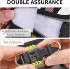 SCENEREAL Cat Harness & Leash Set Escape Proof - Adjustable Air Mesh Vest with Reflective Strips for Kittens, Puppies, Rabbits, Khaki Leopard M