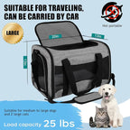 Carriers Soft-Sided Pet Carrier for Medium Large Cats Dogs 15lbs 20lbs,Ventilated Design,Portable Carry Handle,Collapsible Carrier for Kitten Puppy(X-Large,Grey&Black)