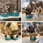 LIHONG Stainless Steel Dog Bowls for Small Medium Sized Dogs Non Slip,Insulated Dog Bowl,Pet Bowl for Food and Water,Rustproof(40oz,Deep Green)