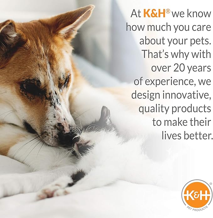 K&H Pet Products Heated Deluxe Lectro-Soft Outdoor Dog Bed with Bolster, Orthopedic Warming Pet Pad, Outdoor Heated Pad for Pets, Heated Outside Dog and Cat Bed, Chocolate/Tan Medium 26.5x30.5in