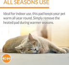 K&H Pet Products Thermo-Kitty Sleephouse Cat Cave - Energy Efficient Safety Listed Heated Cat Bed for Indoor Cats Tan/Leopard 17 X 15 X 13 Inches