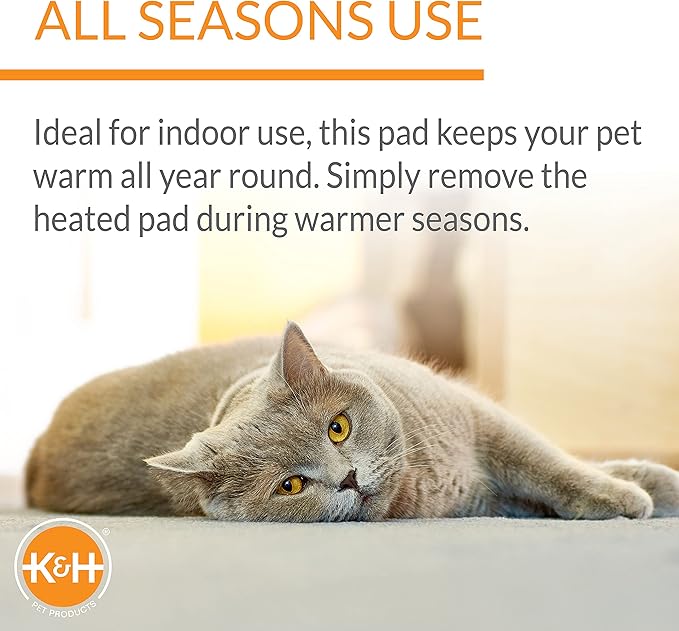 K&H Pet Products Thermo-Kitty Sleephouse Cat Cave - Energy Efficient Safety Listed Heated Cat Bed for Indoor Cats Tan/Leopard 17 X 15 X 13 Inches