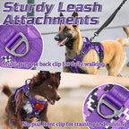 rabbitgoo Tactical Dog Harness for Large Dogs, No Pull Military Service Vest with Handle & Molle, Easy Control for Training Walking, Adjustable Reflective Straps, Purple Camo, L