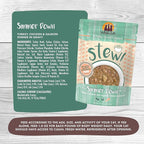 Weruva Classic Cat Stews!, Simmer Down with Turkey, Chicken & Salmon in Gravy, 3oz Pouch (Pack of 12)