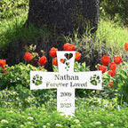 Custom Cat Dog Memorial Cross Stake Metal Sign Pet Memorial Grave Marker, Personalized Dog Cat Name Yard Stake Garden Decor Remembrance Stake, Customized Pet Memorial Plaque Sympathy Gift