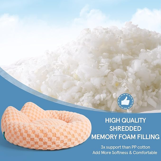 Waterproof Dog Beds for Medium Dogs, Removable and Washable Dog Bed, Cozy Soft Round Dog Bed with Waterproof Liner, Cute Donut Dog Bed for Indoor Cats ＆ Small Medium Dogs