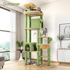 Globlazer Cactus Giant Cat Tree, 83 inch Cat Tree for Indoor Cats Large Adult, XXL Cat Tower with 9 Scratching Posts for 20lb+ Heavy Duty Large Adult Cats, F83, Green