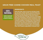 Nature's Logic Grain-Free Dry Dog Food - All-Natural, High Protein, No Synthetic Vitamins/Minerals - Gluten Free - Supports Healthy Digestion - All Breeds & Ages - Chicken Meal Feast, 25lbs